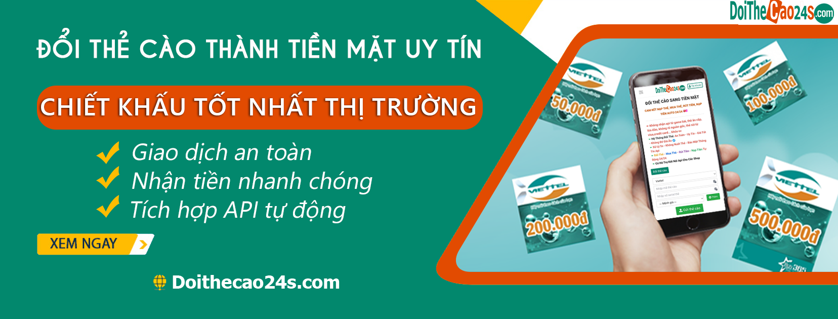  Dịch vụ đổi thẻ cào website doithecao24s.com